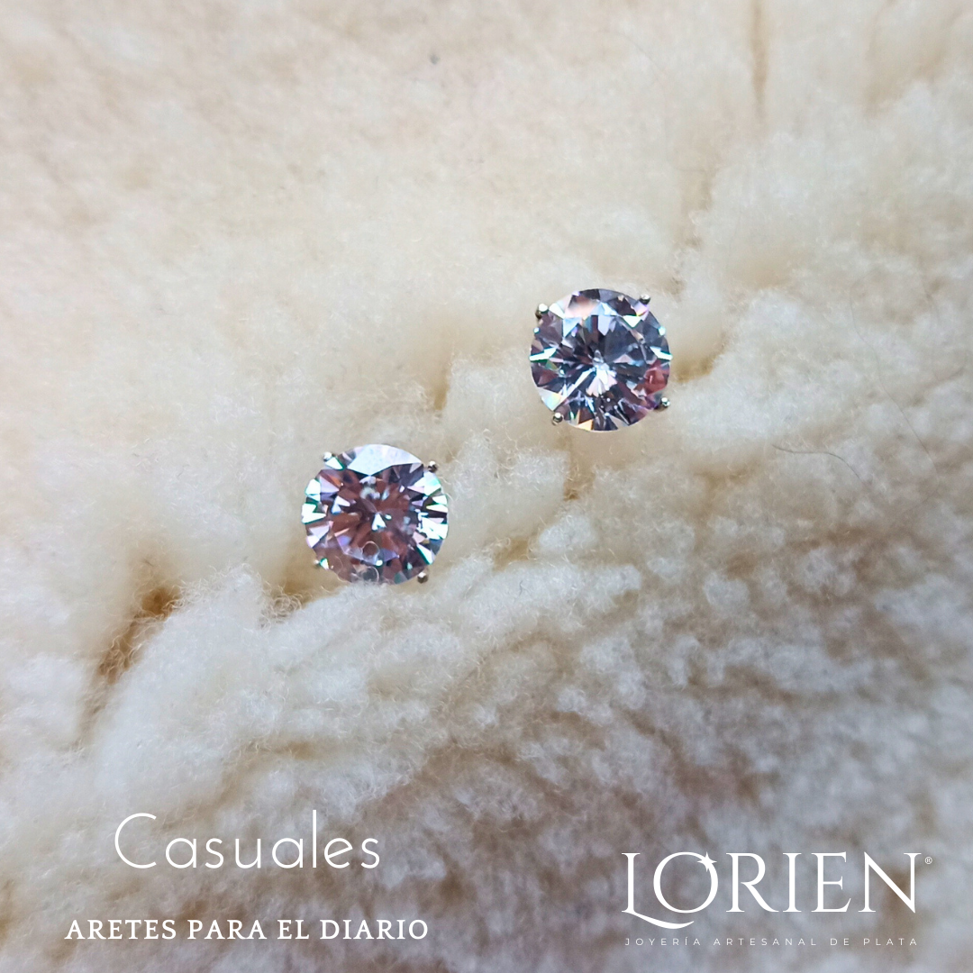 Aretes "Julia" de circonia y plata 925