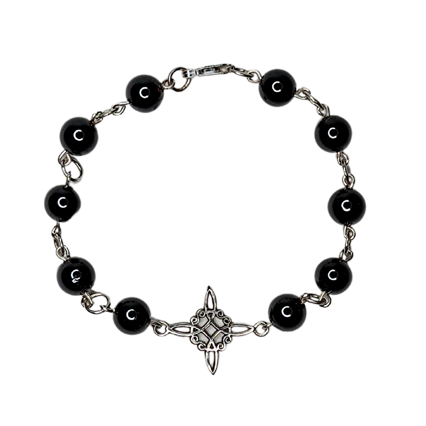 Pulsera Super Protección, de turmalina y nudo de bruja.