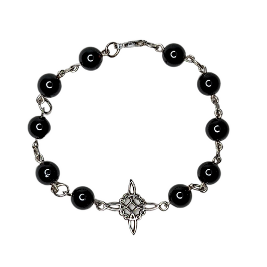 Pulsera Super Protección, de turmalina y nudo de bruja.