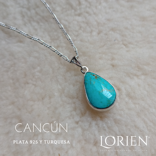 Collar "Cancún" de plata y turquesa genuina