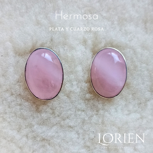 Aretes "Hermosa" plata 925 y piedra