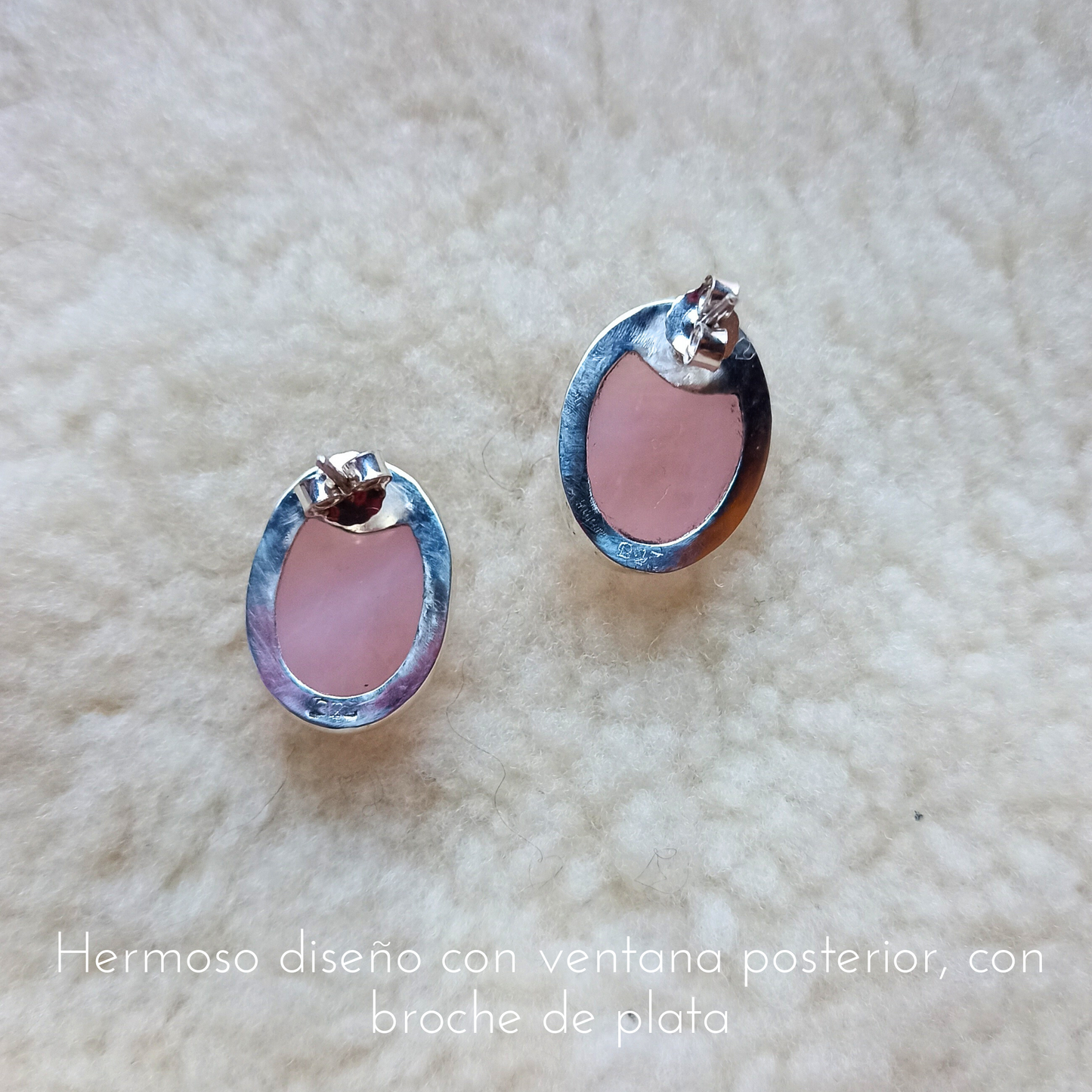 Aretes "Hermosa" plata 925 y piedra
