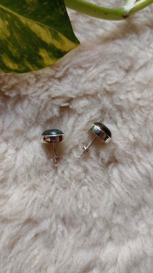 Aretes "Petit" de plata y piedra natural